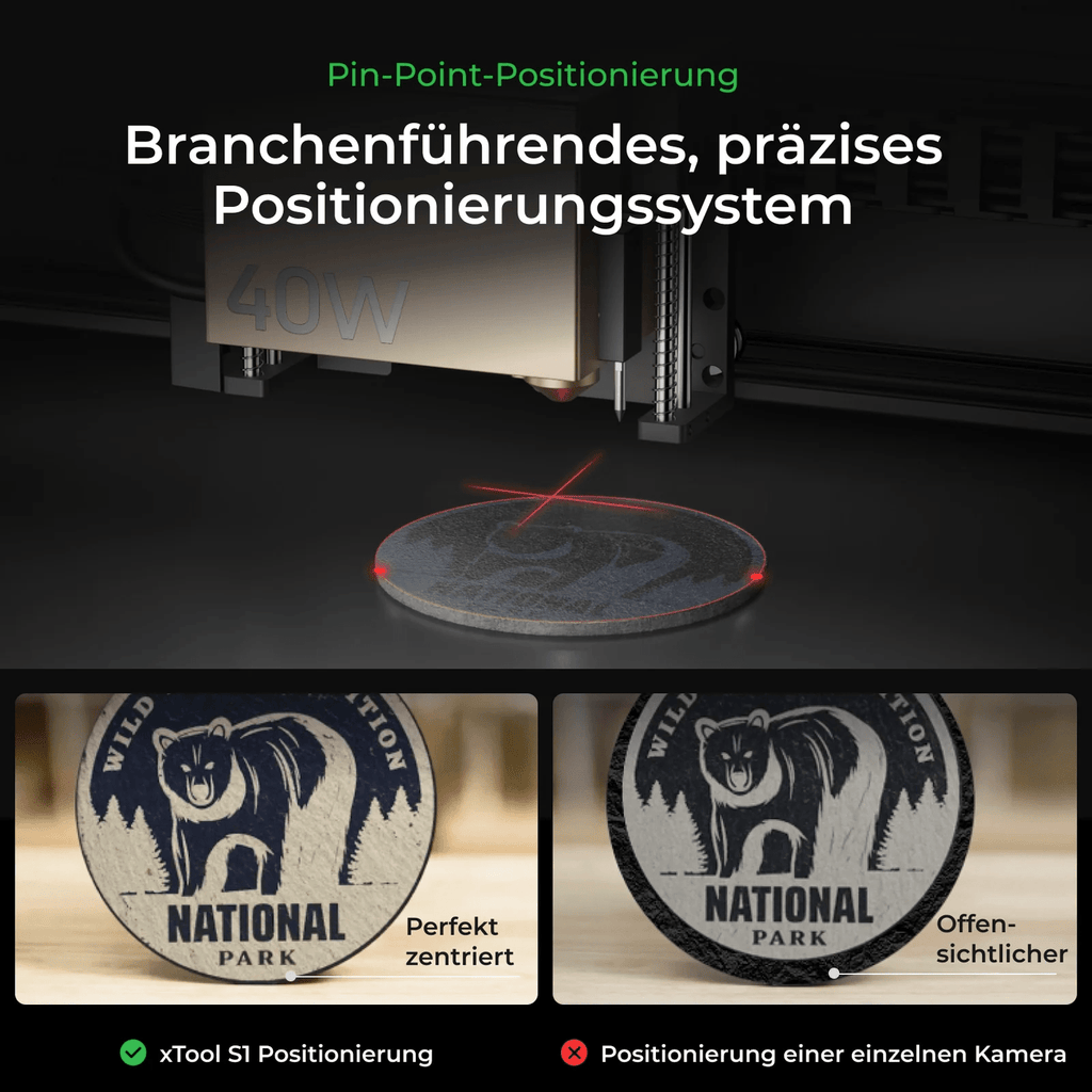 XTool S1 40 W Dark Lasergravierer - 498 x 319 mm, verschiedene Ausführungen - F26211450 - Funduino