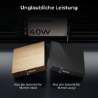 XTool S1 40 W Dark Lasergravierer - 498 x 319 mm, verschiedene Ausführungen - F26211450 - Funduino