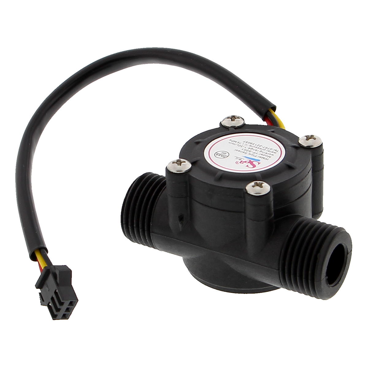 Sensor de agua/flujo YF-S201 - 1-30L/Min, G1/2, efecto Hall