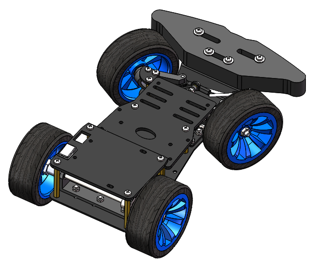 YFROBOT chassis kit - steering axle, 2 drive wheels Ø 48 mm
