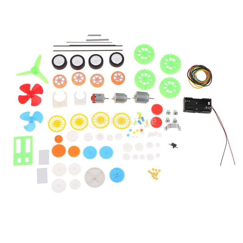 Engrenages, accessoires de transmission, moteurs, roues - kit de 112 pièces